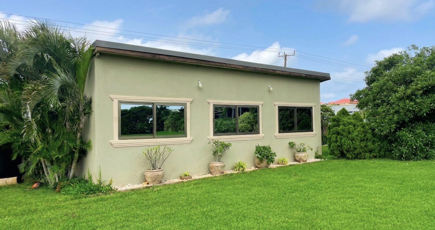 The climate-controlled indoor facility with garden views